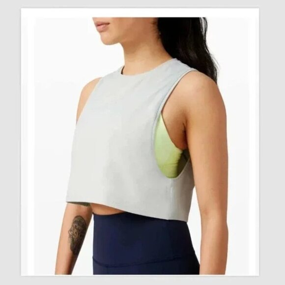Lululemon New Muscle Love Crop Tank Tough Size 6 Mint Green Yoga Workout Top NWT - Picture 2 of 8